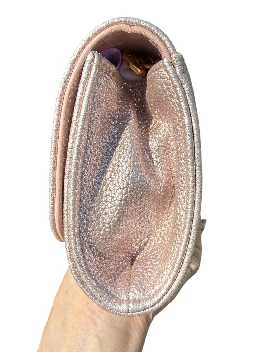MICHELLE WILHITE  Robbie Mini Flap Metallic Clutch Bag - Picture 11 of 12